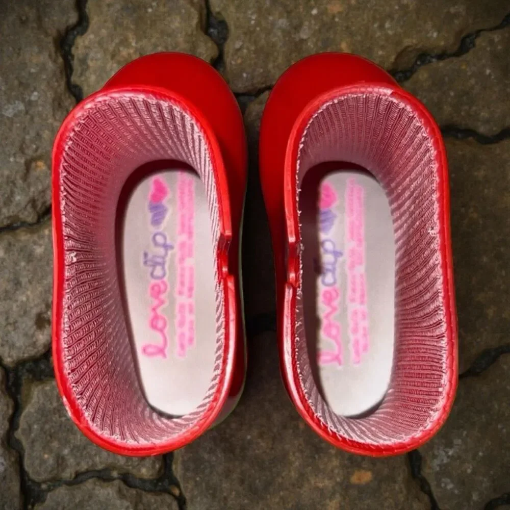 Baby Toddler Red Zum Dinosaur Red Vinyal Rainboots Size 8 US